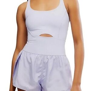 FP Movement by Free People Lavender Cut-Out Romper